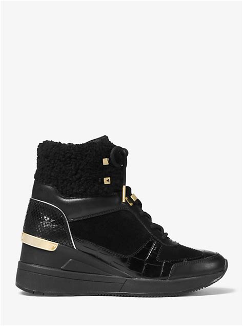 michael michael kors liv mixed media high top trainer|Liv Logo Jacquard Mixed.